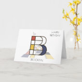 新可塑性スタイルモノグラム。文字B カード (黄色い花)