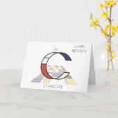 新可塑性スタイルモノグラム。文字C カード (黄色い花)