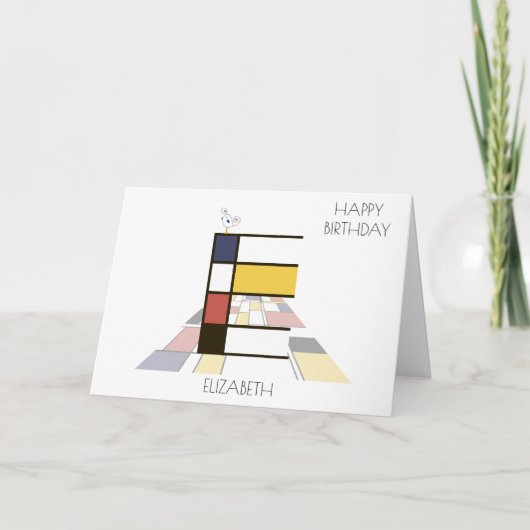 新可塑性スタイルモノグラム。文字E カード (正面)