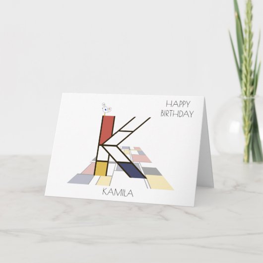 新可塑性スタイルモノグラム。文字K カード (正面)