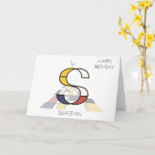 新可塑性スタイルモノグラム。文字S カード (黄色い花)