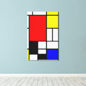 新可塑性モンドリアンスタイル キャンバスプリント (インサイチュ (ウッドフロア))