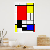 新可塑性モンドリアンスタイル ポスター (キッチン)