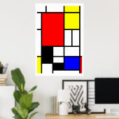 新可塑性モンドリアンスタイル ポスター (ホームオフィス)