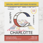 新可塑性抽象芸術アートモノグラム。文字C ワインラベル (シングルラベル)