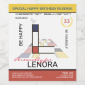 新可塑性抽象芸術アートモノグラム。文字L ワインラベル (シングルラベル)