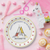 新可塑性芸術エレガントモノグラム。レターA紙 ペーパープレート (パーティー)