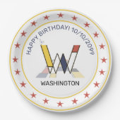 新可塑性芸術エレガントモノグラム。レターW ペーパープレート (正面)