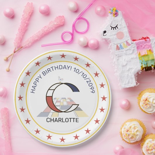 新可塑性芸術エレガントモノグラム。文字C ペーパープレート (パーティー)