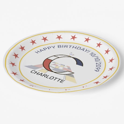 新可塑性芸術エレガントモノグラム。文字C ペーパープレート (アングル)