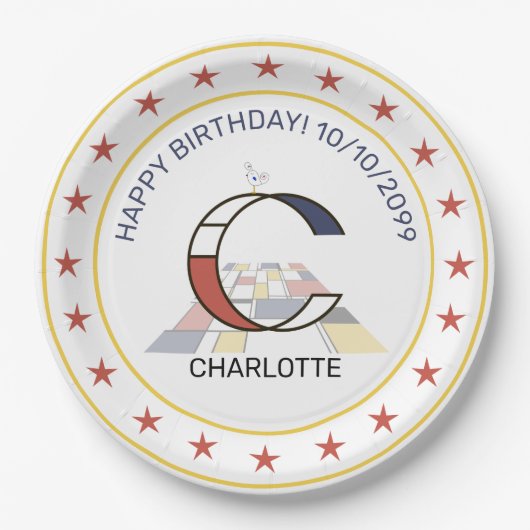 新可塑性芸術エレガントモノグラム。文字C ペーパープレート (正面)