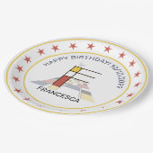 新可塑性芸術エレガントモノグラム。文字F ペーパープレート (アングル)