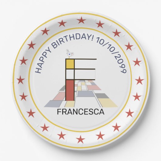 新可塑性芸術エレガントモノグラム。文字F ペーパープレート (正面)