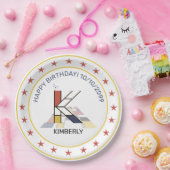 新可塑性芸術エレガントモノグラム。文字K ペーパープレート (パーティー)