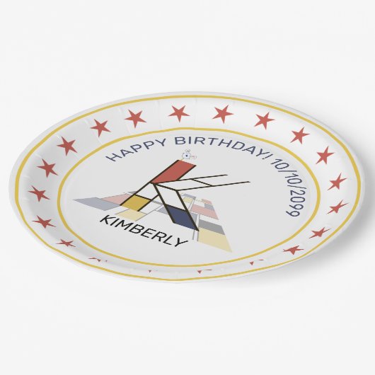 新可塑性芸術エレガントモノグラム。文字K ペーパープレート (アングル)