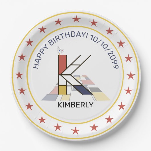 新可塑性芸術エレガントモノグラム。文字K ペーパープレート (正面)