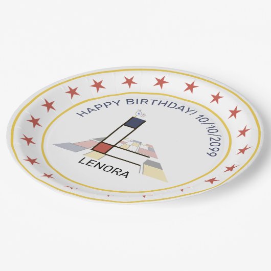 新可塑性芸術エレガントモノグラム。文字L ペーパープレート (アングル)