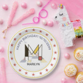 新可塑性芸術エレガントモノグラム。文字M ペーパープレート (パーティー)