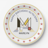 新可塑性芸術エレガントモノグラム。文字M ペーパープレート (正面)