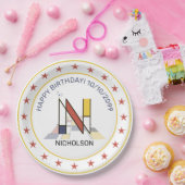 新可塑性芸術エレガントモノグラム。文字N ペーパープレート (パーティー)