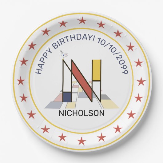 新可塑性芸術エレガントモノグラム。文字N ペーパープレート (正面)