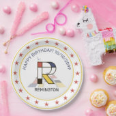 新可塑性芸術エレガントモノグラム。文字R ペーパープレート (パーティー)