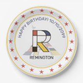 新可塑性芸術エレガントモノグラム。文字R ペーパープレート (正面)