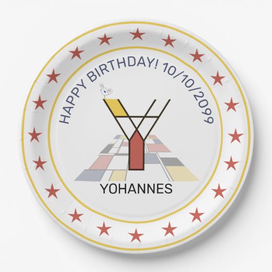 新可塑性芸術エレガントモノグラム。文字Y ペーパープレート (正面)