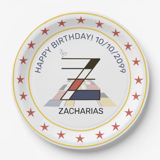 新可塑性芸術エレガントモノグラム。文字Z ペーパープレート (正面)