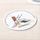 新可塑性芸術カッコいいモノグラム。文字K ラウンドペーパーコースター (アングル)