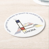 新可塑性芸術カッコいいモノグラム。文字L ラウンドペーパーコースター (アングル)