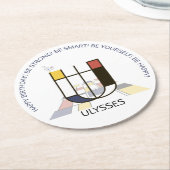 新可塑性芸術カッコいいモノグラム。文字U ラウンドペーパーコースター (アングル)