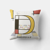 新可塑性芸術クールモノグラム。文字D クッション (裏面)