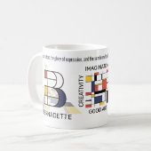 新可塑性芸術スタイリッシュモノグラム。文字B コーヒーマグカップ (正面左)