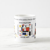 新可塑性芸術スタイリッシュモノグラム。文字E コーヒーマグカップ (中央)