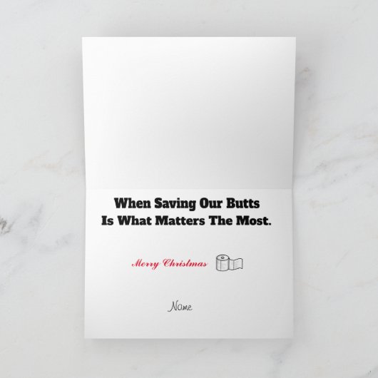 新型コロナウイルス対策 生産転換法のクリスマスカード カード (内部)