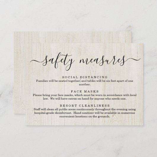 新型コロナウイルス感染症対策 マスクとソーシャルディスタンスに関する情報 エンクロージャーカード (正面/裏面)