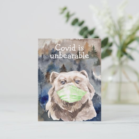 新型コロナウイルス感染症隔離パンデミッククマ記念 ポストカード (スタンド正面)