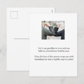 新型コロナウイルス感染症19 エルボーバンプ ホリデー ポストカード グリーティングカード (正面/裏面)