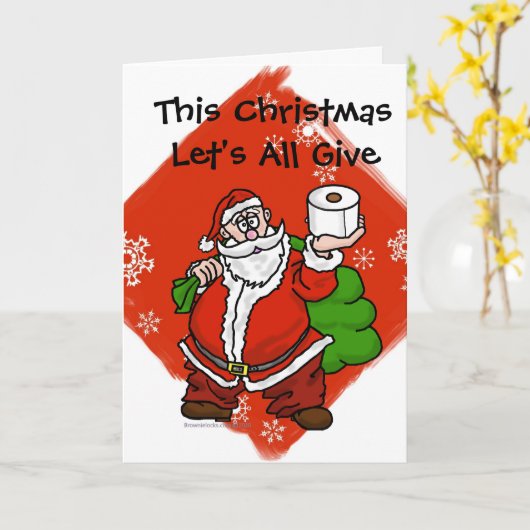 新型コロナウイルス感染症 ユニークなトイレットペーパー プレゼント クリスマスカード カード (黄色い花)