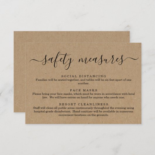 新型コロナウイルス感染症 安全マスク ソーシャルディスタンス 情報 エンクロージャーカード (正面/裏面)