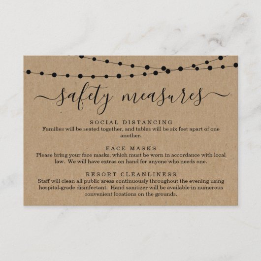 新型コロナウイルス感染症 安全マスク ソーシャルディスタンス 情報 エンクロージャーカード (正面)