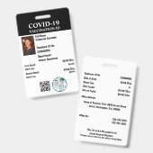 新型コロナウイルス感染症(COVID-19)ワクチン接種証明の社員写真付き詳細情報 バッジ (正面&裏面)