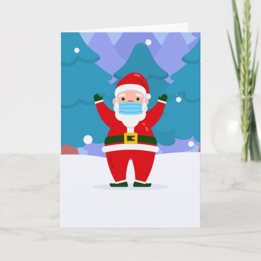 新型コロナクリスマスマスクサンタクロース 招待状 (正面)