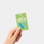新型コロナワクチン接種しました - 緑青 バッジ (手持ち)