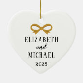 新型ハートクリスマス飾り1st 結婚した セラミックオーナメント (裏面)