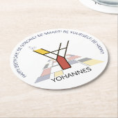 新塑主義芸術のクールなモノグラム。 Letter Y ラウンドペーパーコースター (アングル)