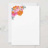 新夏ピンク&オレンジフローラ写真結婚の サンキューカード (裏面)