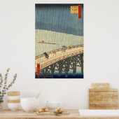 新大橋と安宅の上に突然のシャワー ポスター (キッチン)