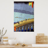 新大橋歌川広重の夕立 ポスター (キッチン)